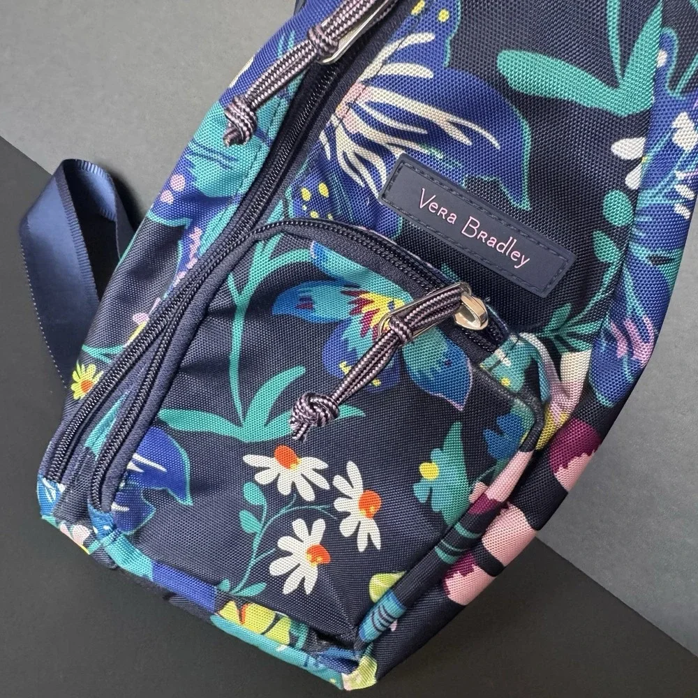 Vera Bradley Crossbody Single Strap Sling Back Bag ~ Floral Accents